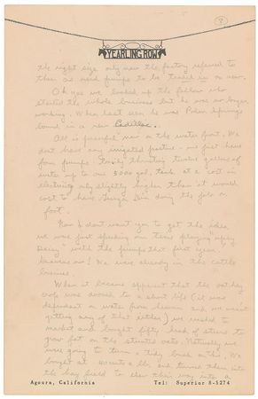 Lot #39 Ronald Reagan: Reagan's handwritten proposal for a 'Yearling Row' radio series?