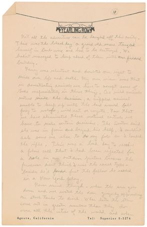 Lot #39 Ronald Reagan: Reagan's handwritten proposal for a 'Yearling Row' radio series?