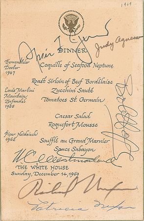 Lot #95 Richard Nixon and Spiro Agnew Dinner Menu - Image 1