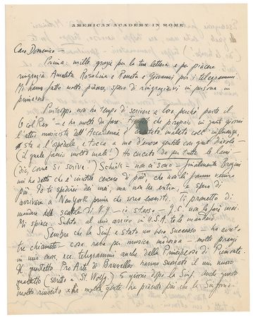 Lot #400 Samuel Barber: Barber on the first performances of Symphony in One Movement - Image 1