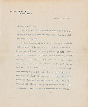 Lot #21 Theodore Roosevelt: Teddy admires Abe
