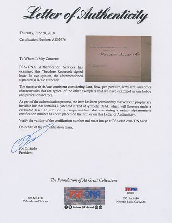 Lot #21 Theodore Roosevelt: Teddy admires Abe Lincoln as a private citizen and president, 