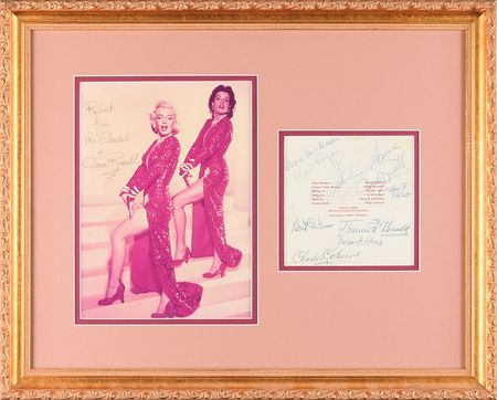 Lot #552 Marilyn Monroe and Jane Russell: The stars of Gentlemen Prefer Blondes?Monroe, Russell, and Coburn?plus Reagan and his wives - Image 1