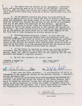 Lot #627 Rock Hudson Check and Signed Document - Image 1
