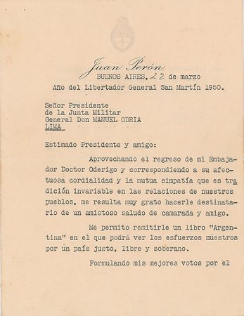 Lot #213 Juan Peron Letters - Image 6