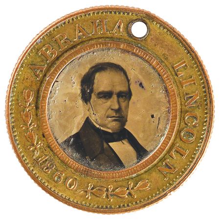Lot #15 Abraham Lincoln and Hannibal Hamlin Ferrotype Button - Image 2