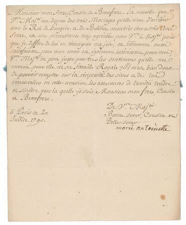 Lot #144 Marie Antoinette Signed Letter - Image 1
