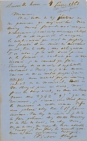 Lot #370 Victor Hugo Handwritten Letter Signed - Image 1
