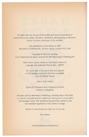 Lot #377 J. K. Rowling Book - Image 3
