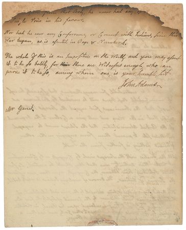 Lot #2 John Adams: ?These papers will be considered by historians as proof that the Americans, first engaged the savages to take an active part in the war? - Image 2