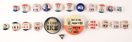 Lot #58 Dwight D. Eisenhower Campaign Buttons and Signature Pins and Signature - Image 2