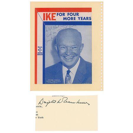 Lot #62 Dwight D. Eisenhower Signature and Irving Berlin Signed Sheet Music Group Lot - Image 1