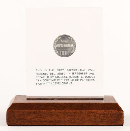 Lot #32 Dwight D. Eisenhower's First Appreciation Medal and Signature: 