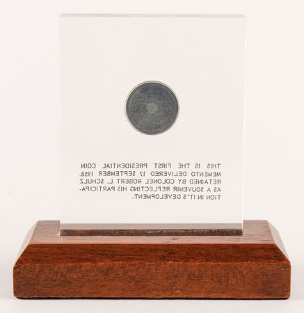 Lot #32 Dwight D. Eisenhower's First Appreciation Medal and Signature: 