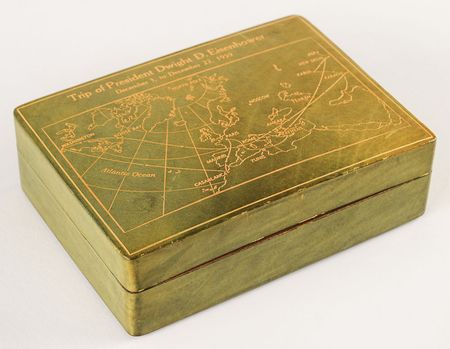 Lot #56 Dwight D. Eisenhower 'Operation Monsoon' Cigarette Box and Signature Box and Signature - Image 2