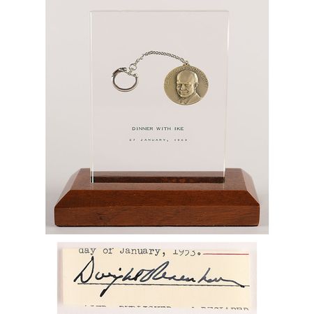 Lot #60 Dwight D. Eisenhower Dinner Token and Signature Token and Signature - Image 1
