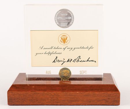 Lot #31 Dwight D. Eisenhower Travel Token and Flag