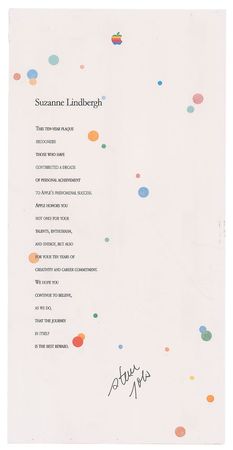 Lot #1093 Steve Jobs Signed Apple Anniversary Award - Image 2