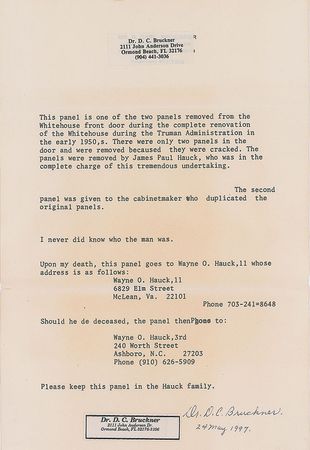 Lot #1056  White House North Portico Door Panel - Image 5