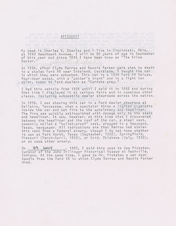 Lot #1013  Bonnie and Clyde Bullet-Proof Vest - Image 6