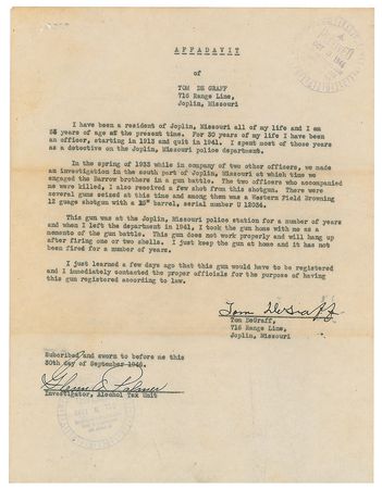 Lot #1011  Bonnie and Clyde Shotgun Captured at Joplin Shootout - Image 20