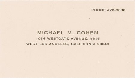 Lot #1025 Mickey Cohen Pair of (2) Business Cards