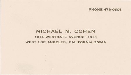 Lot #1025 Mickey Cohen Pair of (2) Business Cards - Image 2