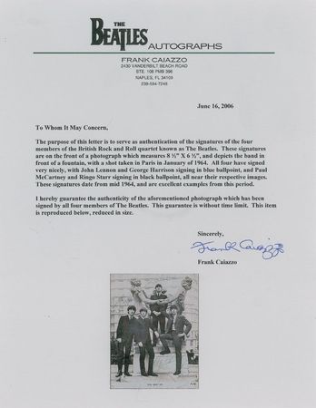 Lot #1071  Beatles Signed Photograph - Image 6