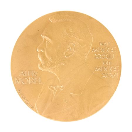 Lot #1091 Unissued c. 1980s Gilt Nobel Prize Medal - Image 1