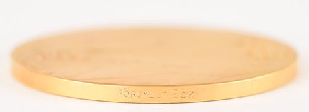 Lot #1091 Unissued c. 1980s Gilt Nobel Prize Medal - Image 3