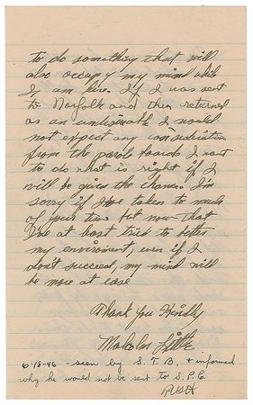 Lot #1067  Malcolm X Autograph Letter Signed - Image 3