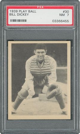 Lot #8027  1939 Play Ball #30 Bill Dickey PSA NM 7 - Image 1