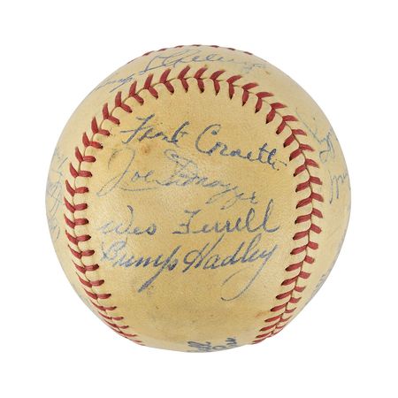 Lot #8263  New York Yankees 1938 World Series Champions Team Signed Baseball with Gehrig and DiMaggio - Image 4