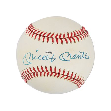 Lot #8252 Mickey Mantle and Roger Maris Dual Signed 1983 All Star Baseball - Image 1
