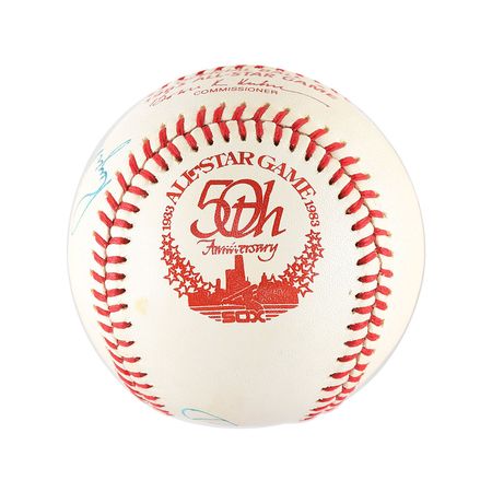 Lot #8252 Mickey Mantle and Roger Maris Dual Signed 1983 All Star Baseball - Image 4