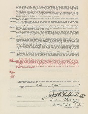 Lot #8159 Bill Dickey 1935 New York Yankees Signed Player Contract - Image 1