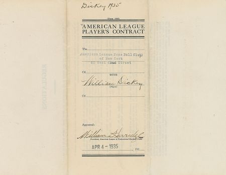Lot #8159 Bill Dickey 1935 New York Yankees Signed Player Contract - Image 3
