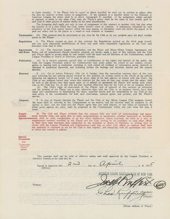 Lot #8160 Red Ruffing 1935 New York Yankees Signed Player Contract - Image 1