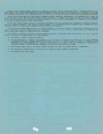 Lot #8178 Roberto Clemente 1964 Puerto Rico Winter League Signed Player Contract - Image 4