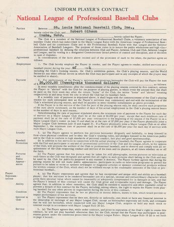 Lot #8180 Bob Gibson 1964 St. Louis Cardinals Signed Player Contract - World Series MVP - Image 2
