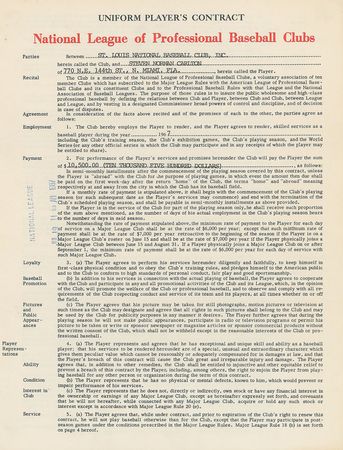 Lot #8182 Steve Carlton 1967 St. Louis Cardinals Signed Player Contract - Image 2