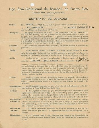 Lot #8161 Roy Campanella 1940 Puerto Rico Winter League Signed Player Contract - Image 2