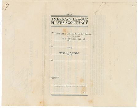 Lot #8158 Joe DiMaggio 1938 New York Yankees Signed Player Contract (Pre-Season Holdout) - Image 16