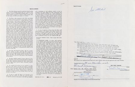 Lot #8192 Thurman Munson 1978-81 New York Yankees Signed Player Contract (Last Contract) - Image 4