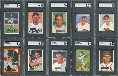 Lot #8041  1950s-1960s SGC Graded Topps and Bowman Collection (23) - Image 1