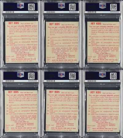 Lot #8082  1960 Lake to Lake HIGH GRADE PSA Graded Collection (10) - Image 2