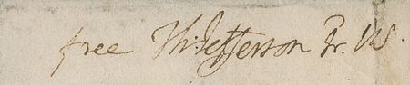 Lot #8406 Thomas Jefferson Signed Free Frank - Image 2