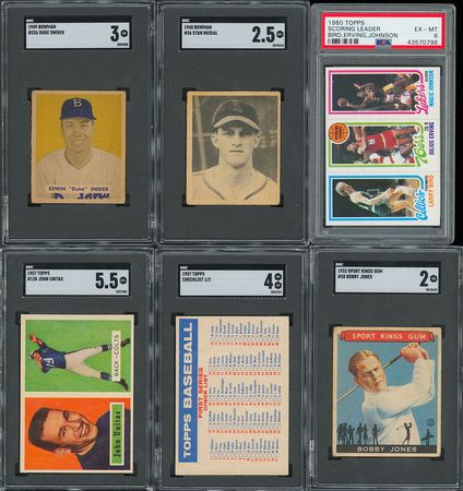 Lot #8031  1930s-80s HOF Multi-Sport Card Lot with Rookie Cards including Johnny Unitas (6) - Image 1