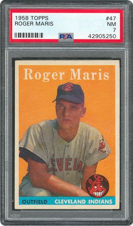 Lot #8078  1958 Topps #47 Roger Maris Rookie Card - PSA NM 7 - Image 1