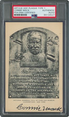 Lot #8251 Connie Mack Signed HOF Card - PSA/DNA - Image 1
